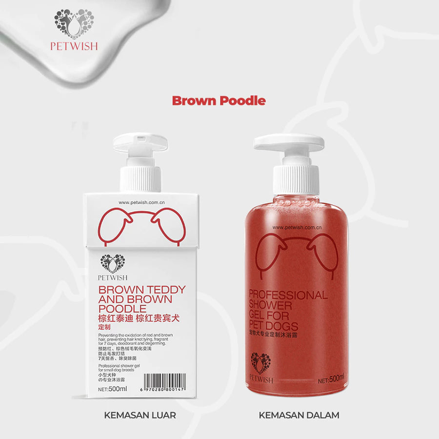 Petwish Dog Shampoo 500ML – Brown/Red Teddy & Brown/Red Poodle