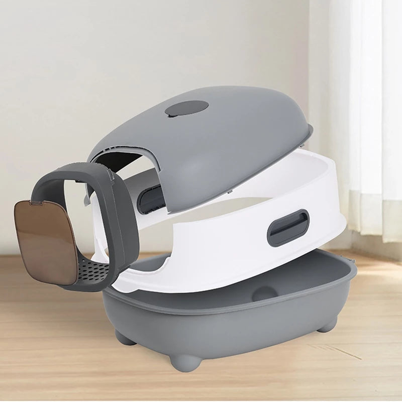 Litter Box Kucing Tertutup Anti Bau – Desain Modern & Nyaman