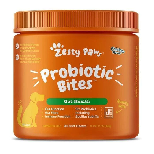 Zesty Paws Probiotic for Dogs – Digestive Gut & Bowel Health 360gr Chicken Flavor