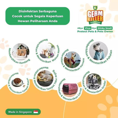 Germ Killer Pet Disinfectant Surface Spray 500ml – Aman untuk Bayi & Hewan Peliharaan, Hospital Grade