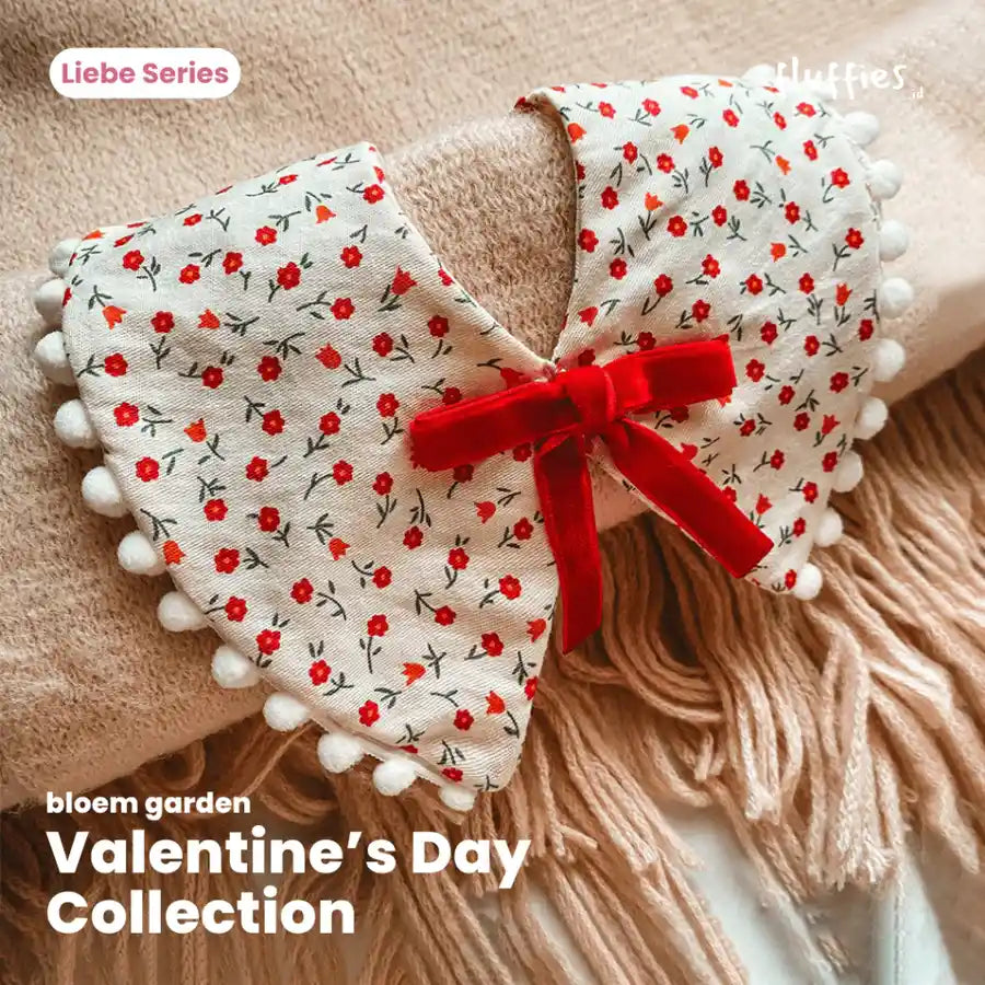 Collar Anjing & Kucing Valentine’s Day – Red Velvet Bloom Garden Series