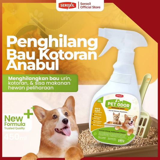 Seroxil Pet Odor Remover Spray 450ml – Penghilang Bau Urine & Kotoran Anjing Kucing