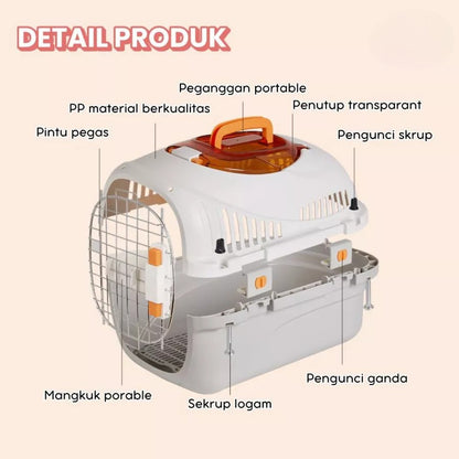 Pet Cargo Portable – Kandang Anjing & Kucing Kokoh dengan 4 Sistem Penguncian Aman