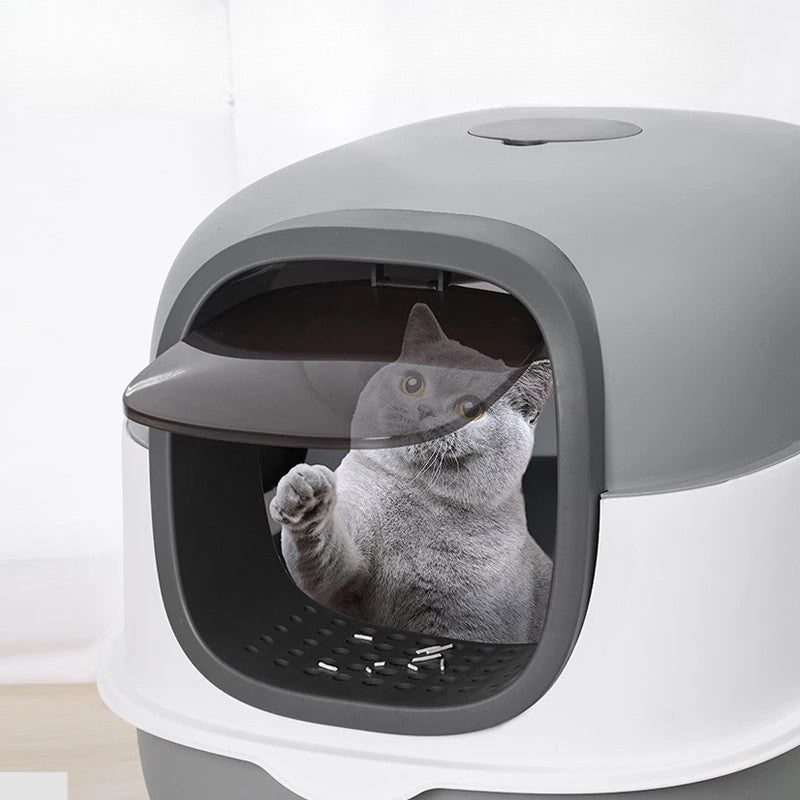 Litter Box Kucing Tertutup Anti Bau – Desain Modern & Nyaman