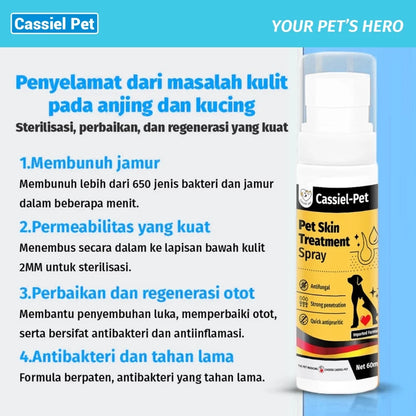 Obat Jamur Anjing Kucing – Cassiel Pet Triple Defense Spray