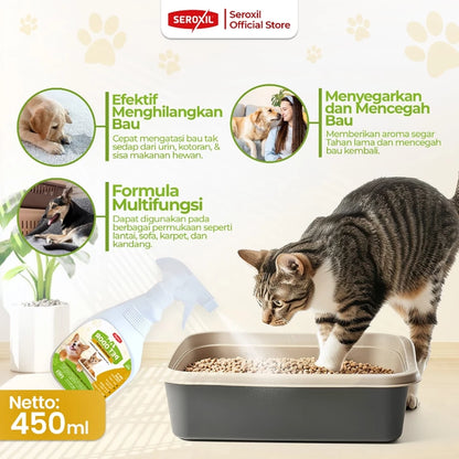 Seroxil Pet Odor Remover Spray 450ml – Penghilang Bau Urine & Kotoran Anjing Kucing