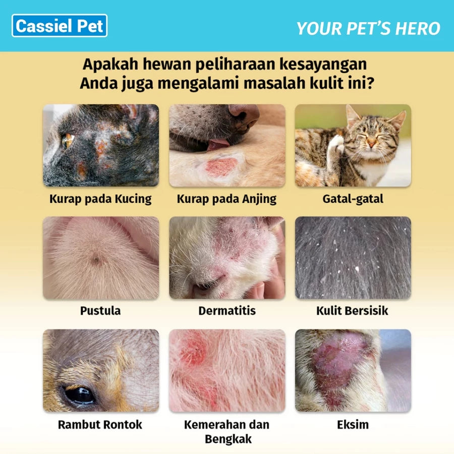 Obat Jamur Anjing Kucing – Cassiel Pet Triple Defense Spray