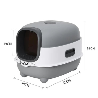 Litter Box Kucing Tertutup Anti Bau – Desain Modern & Nyaman