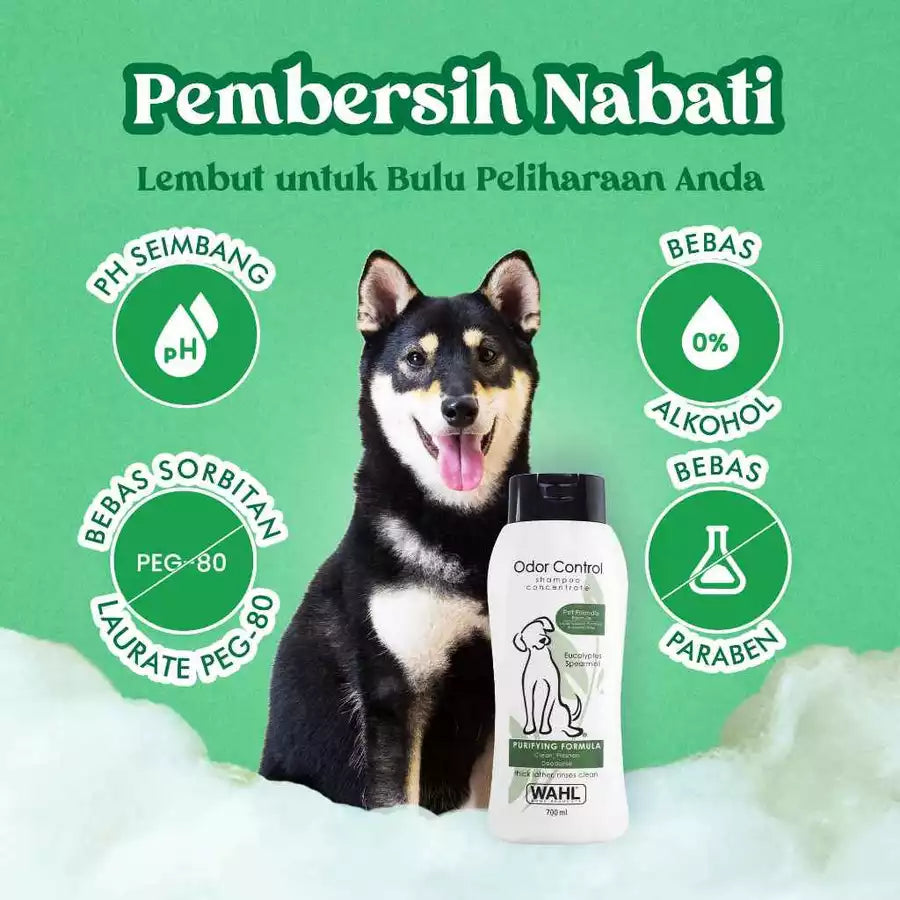 WAHL Pets Dog Odor Control Shampoo 700ml – Sampo Anjing Anti Bau & Sampo Kucing
