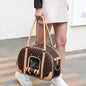 Tas Carrier Anjing & Kucing Elegan – Pet Travel Bag Motif Kotak Premium