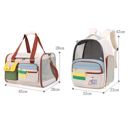 Tas Carrier Anjing & Kucing Stylish – Backpack & Hand-Carry Pet Carrier Bag