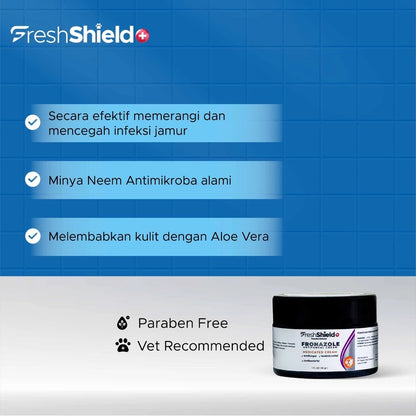 FreshShield+ Krim Anti Jamur Kucing - Antifungal Medicated Cream | Obat Jamur Kulit Kucing Aman & Efektif