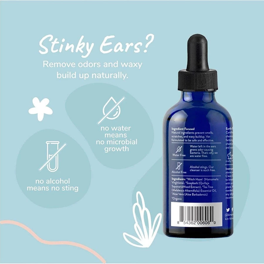 Kin + Kind Clean Ears – Pembersih Telinga Anjing Organik 354ml